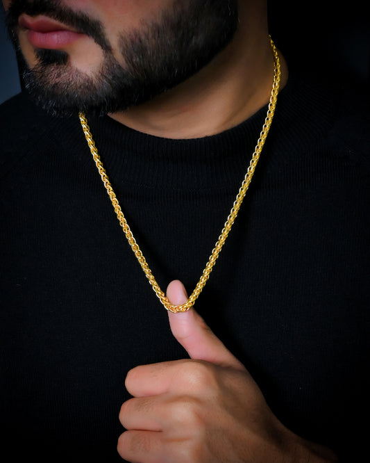 Elegant Artificial Gold Snake Chain Necklace for Men – Stylish & Durable Fashion Jewelry
